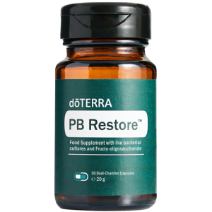 PB Restore™ Maisto papildas su gyvomis bakterijų kultūromis ir fruktooligosacharidais, 30 kapsulių